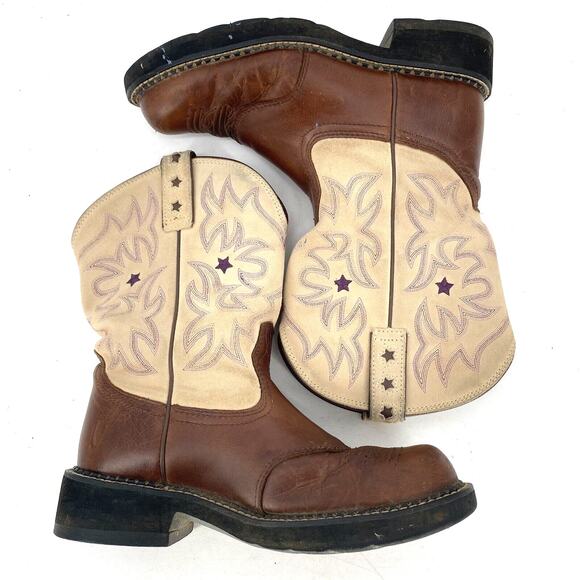 Ariat Fatbaby Western Cowboy Boots Brown Leather Women's Size 9 - Picture 5 of 10